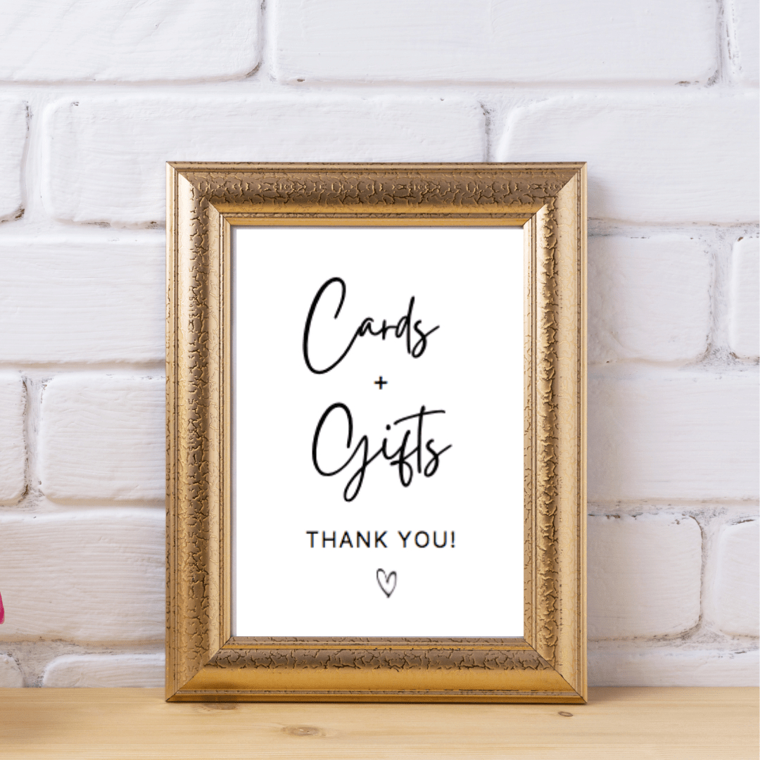 Cards And Gifts Sign Free Printable - Printable Party Favors inside Free Printable Cards and Gifts Sign
