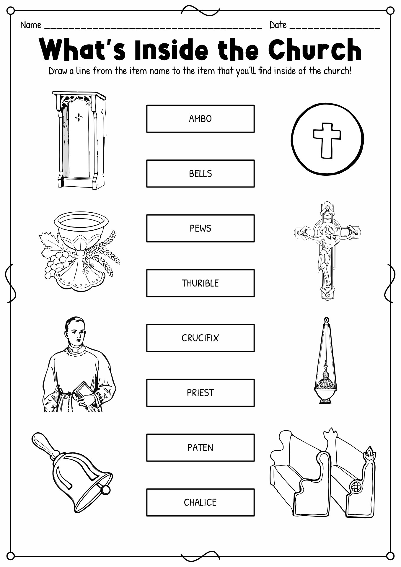 Catholic Spelling &amp;amp; Vocabulary Words Church Worksheets regarding Free Catholic Printable Worksheets