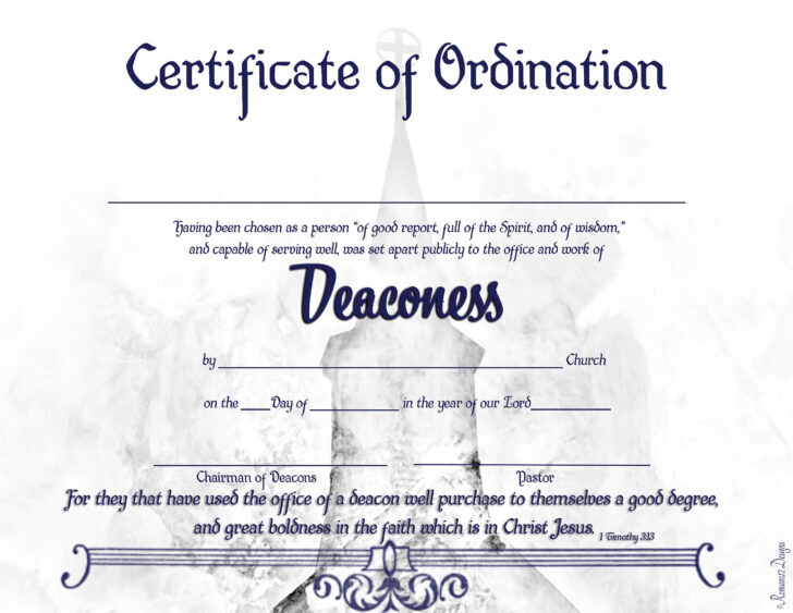 Free Printable Deaconess Ordination Certificate