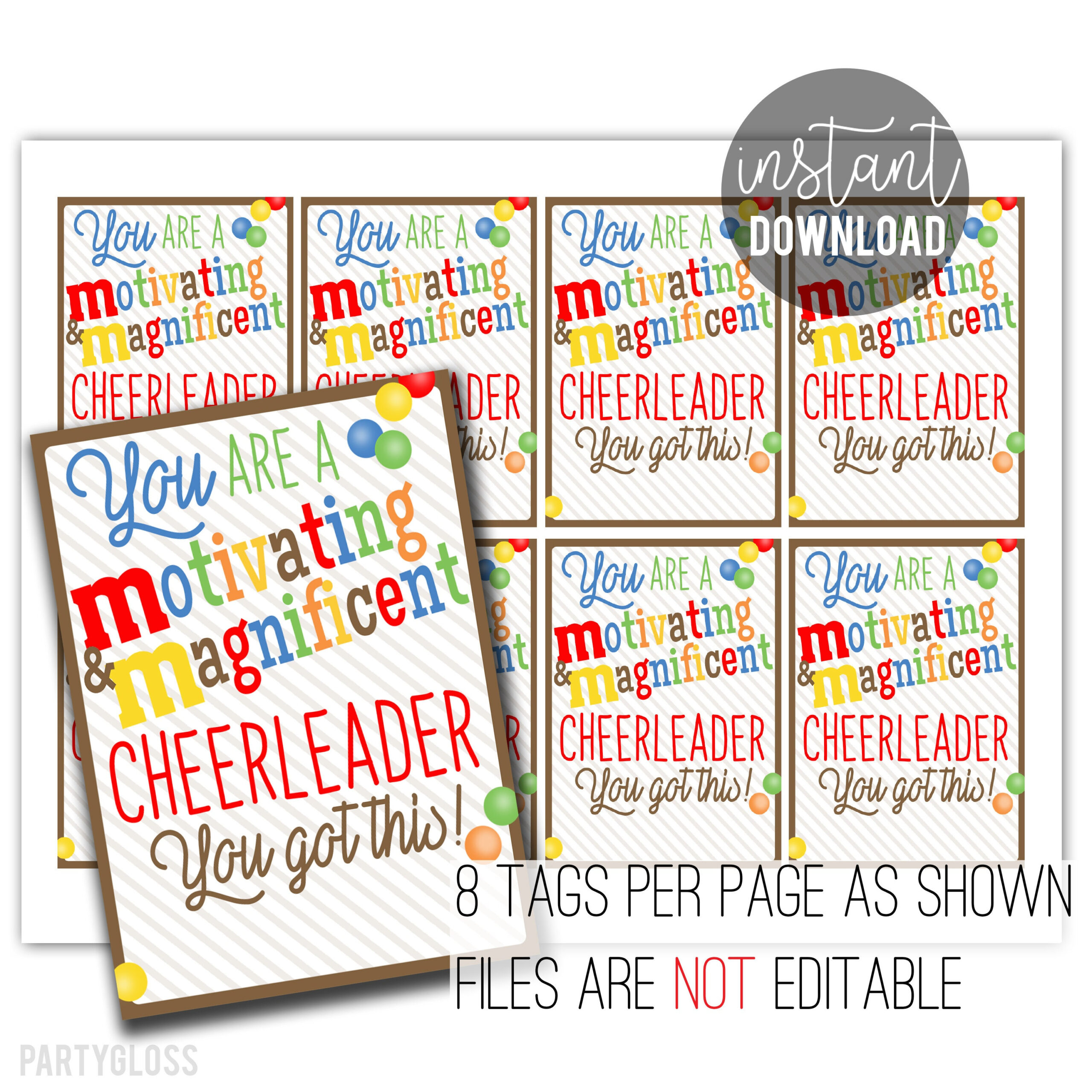 Cheerleader Printable Tag | Printable Cheer Tags | Cheerleader within Free Printable Cheer Tags