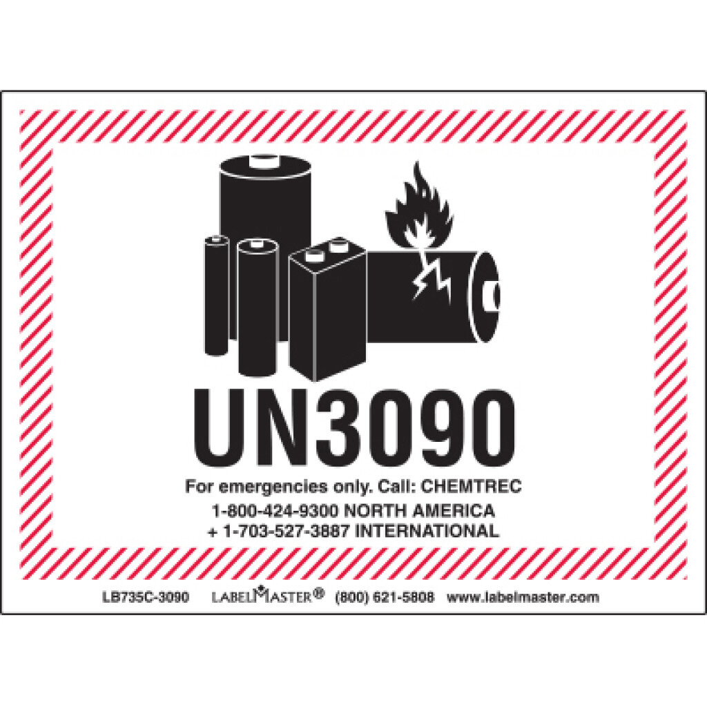 Chemtrec Un3091 Lithium Battery Handling Marking, 105Mm X 74Mm intended for Free Printable Un3091 Label