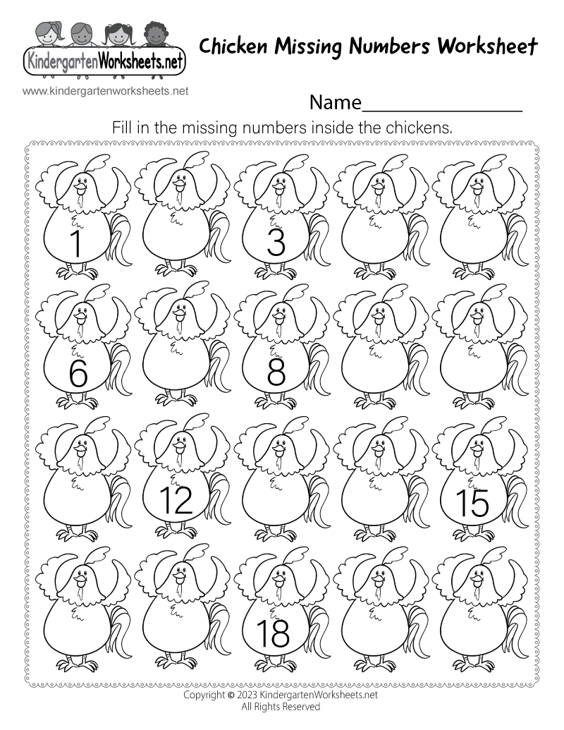 Chicken Missing Numbers Worksheet - Free Printable, Digital, &amp;amp; Pdf in Chicken Missing Numbers Worksheet