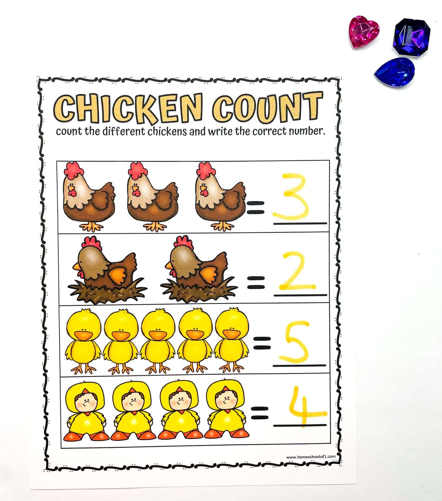 Chicken Worksheets For Preschoolers (Free Printables) with regard to Chicken Missing Numbers Worksheet