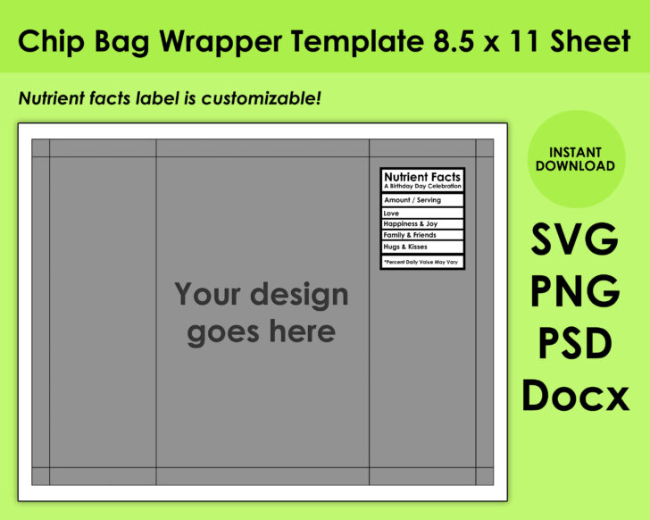 Free Template Printable Chip Bag Template