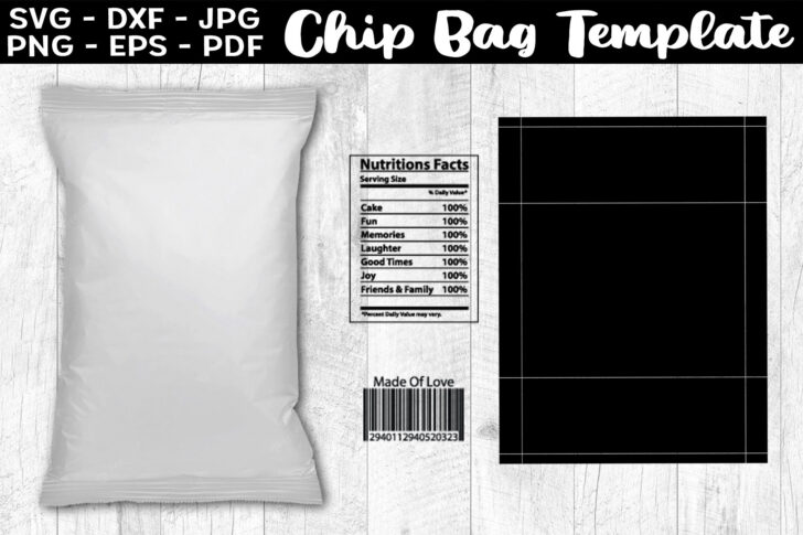 Downloadable Free Printable Chip Bag Template