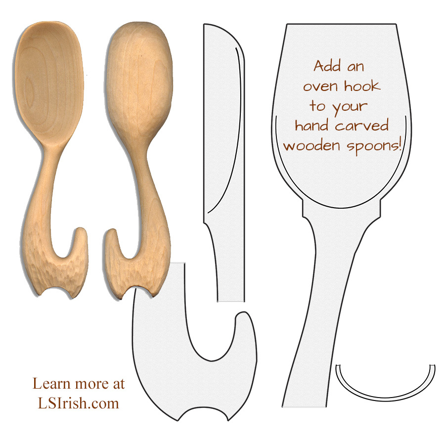 Chip Carving Wooden Spoons - Free Pattern | Lsirish in Printable Wooden Spatula Template