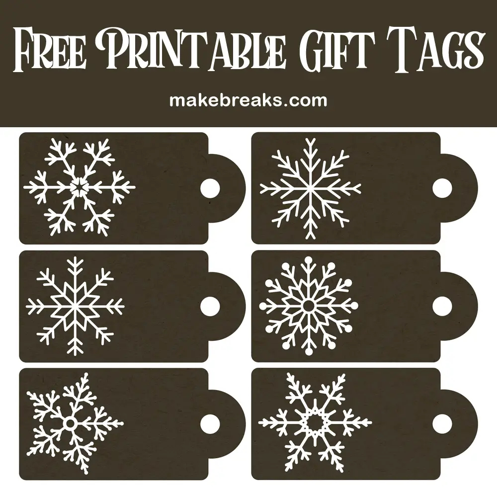 Chocolate Brown Snowflake Free Printable Gift Tags - Make Breaks pertaining to Free Printable Snowflake Gift Tags