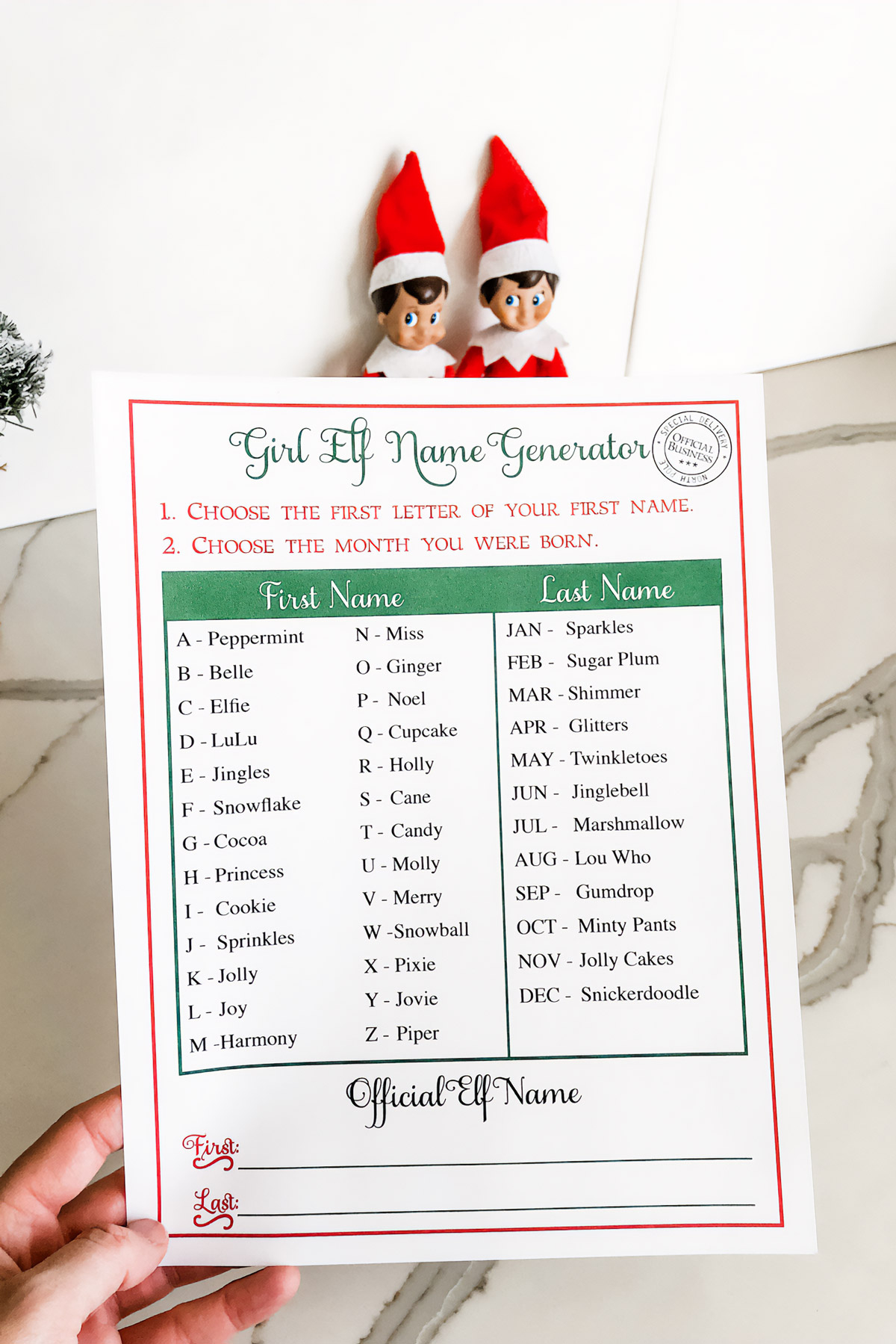 Christmas Elf Name Generator Printable - Free Elf On The Shelf inside Elf Name Printable Free