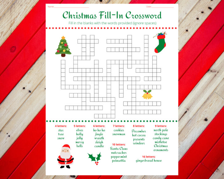 Printable Holiday Crossword