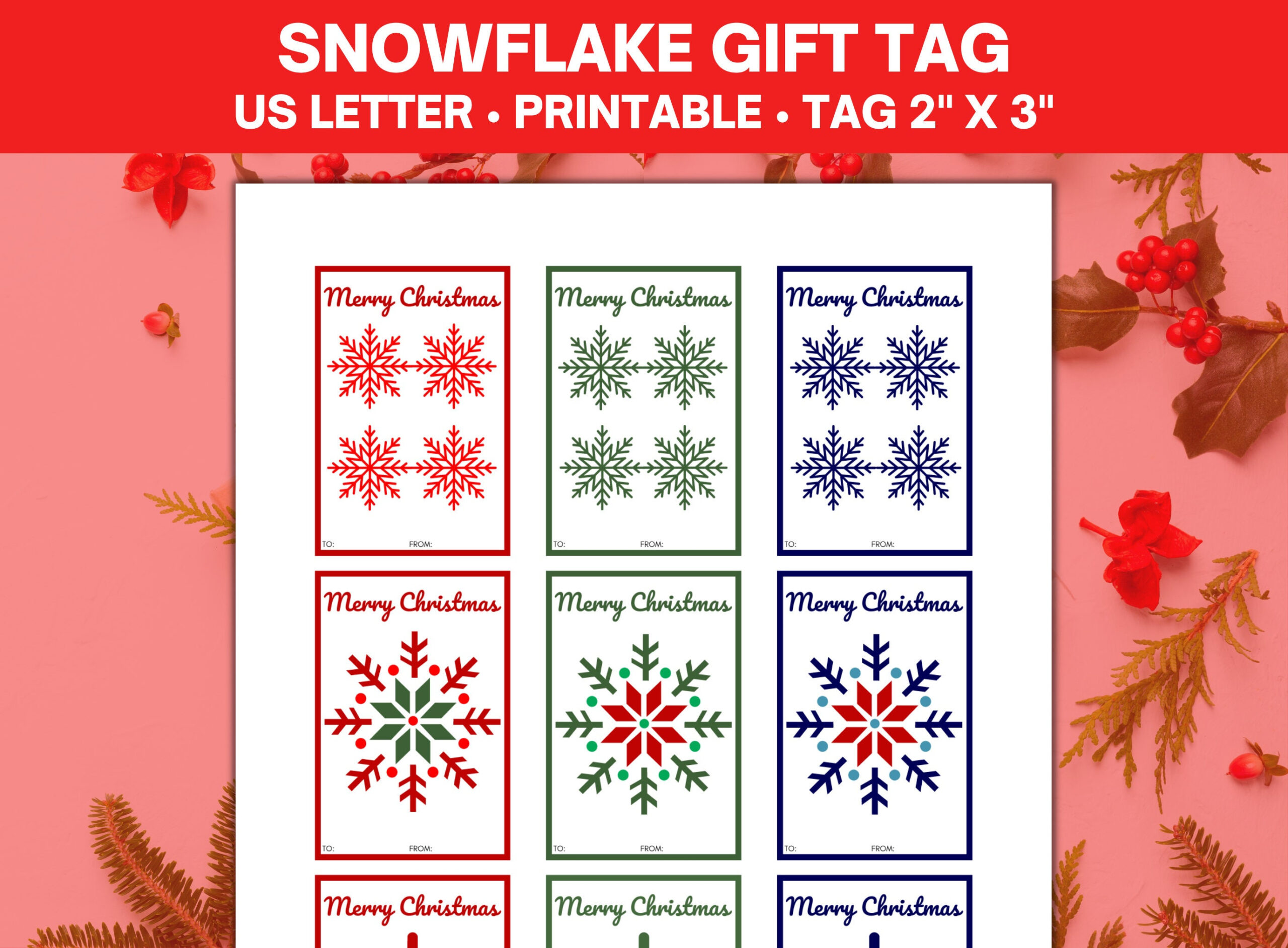 Christmas Snowflake Gift Tags Printable, Christmas Gift Tags, Gift pertaining to Free Printable Snowflake Gift Tags