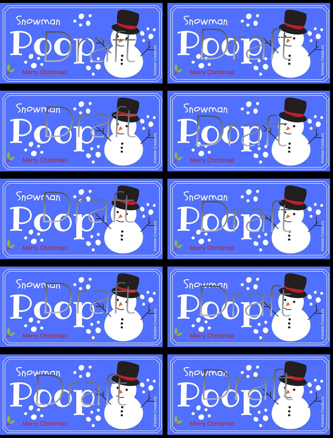 Christmas Snowman Poop Labels - Etsy with regard to Snowman Poop Poem Printable Free