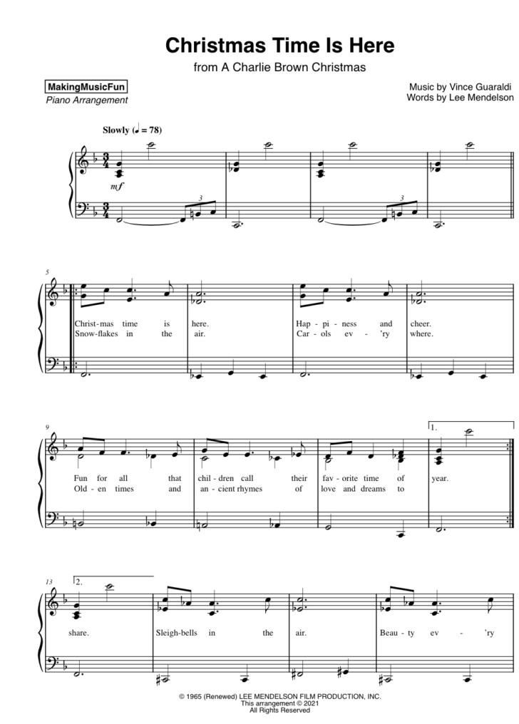 Easy Sheet Music For Piano Free Printable