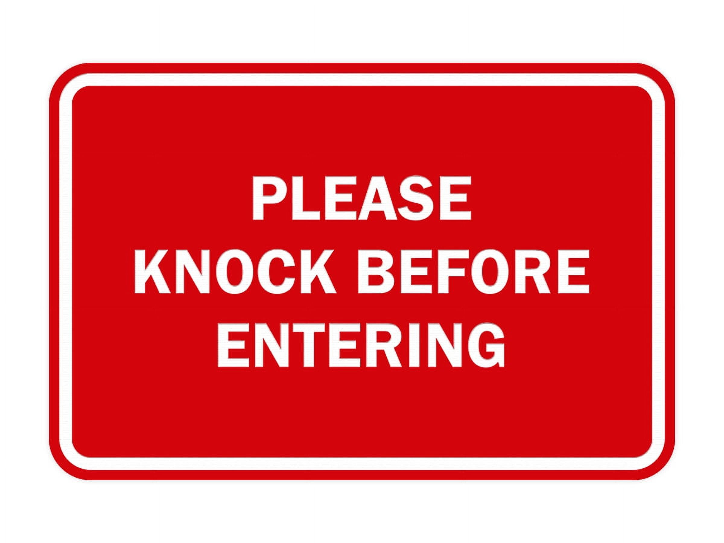 Classic Framed Please Knock Before Entering (Red) - Large intended for Free Printable Please Knock Before Entering Printable Sign