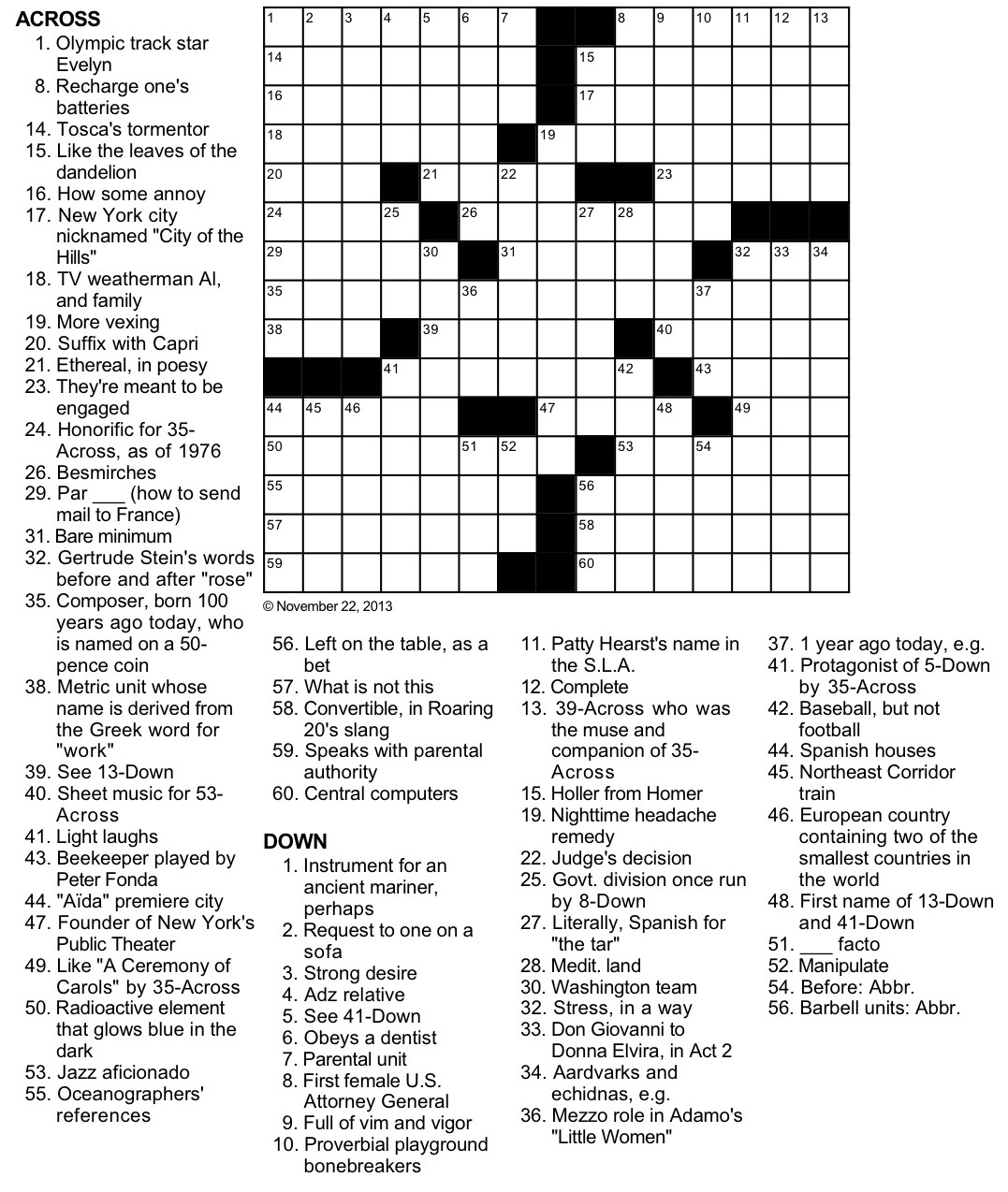 Coin Of The Musical Realm Crossword Puzzle within Music Crossword Puzzles Printable
