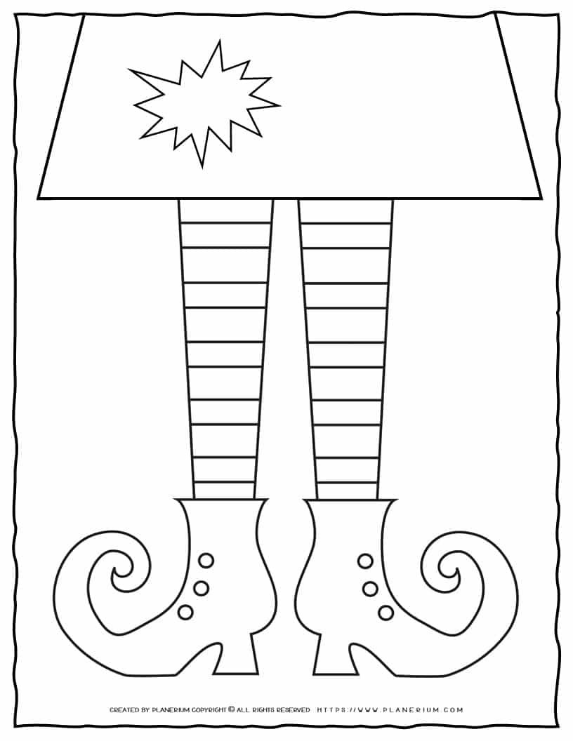 Coloring Page - Witch Legs | Planerium with regard to Printable Witch Shoe Template