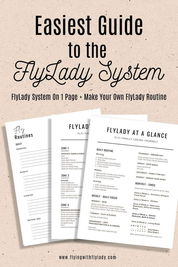 Complete Flylady System At A Glance, Flylady Cleaning Schedule inside Flylady Printable Control Journal Free