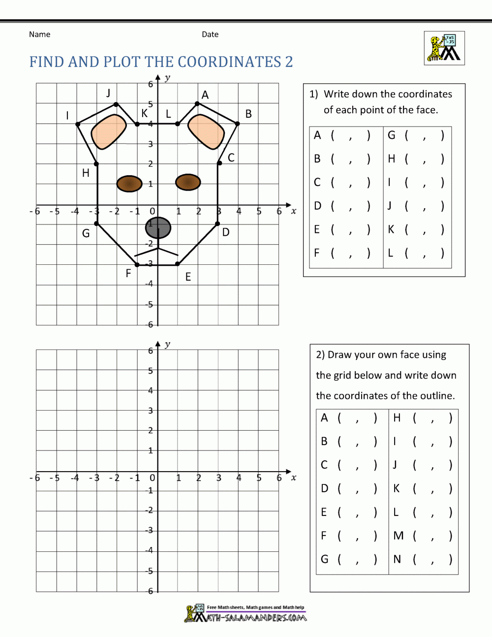 Coordinate Plane Worksheets - 4 Quadrants pertaining to Coordinate Graphing Pictures Free Printable