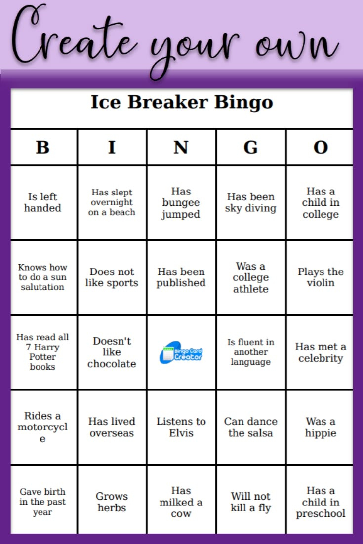 Create Your Own Bingo with Ice Breaker Bingo Card Generator