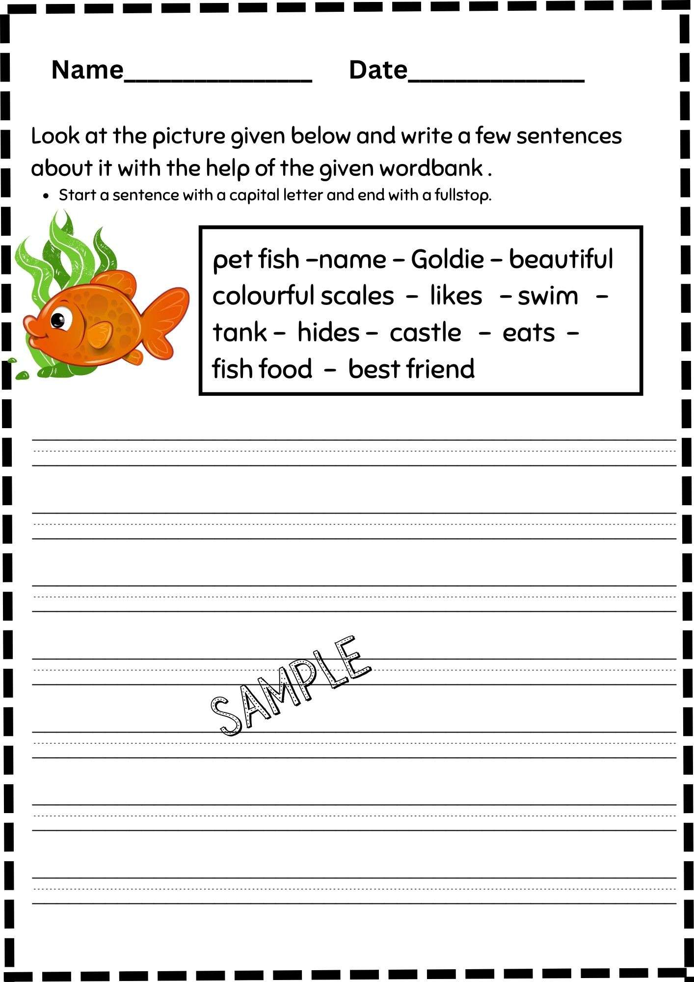 Creative Writing Worksheets( 6 Pages) - Downloadable Worksheets with Writing Worksheets Printable For Grade 2