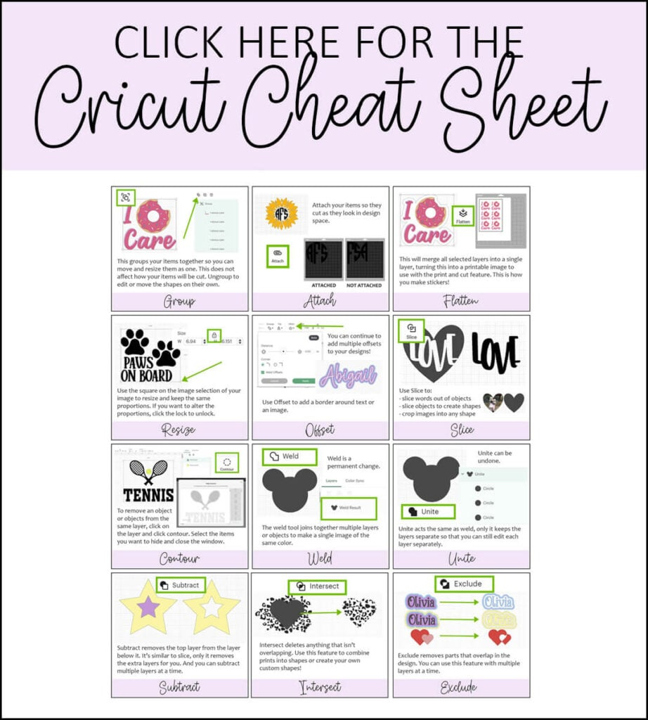 Cricut Cheat Sheet For 12 Popular Design Space Tasks! inside Free Printable Cricut Cheat Sheets Printable