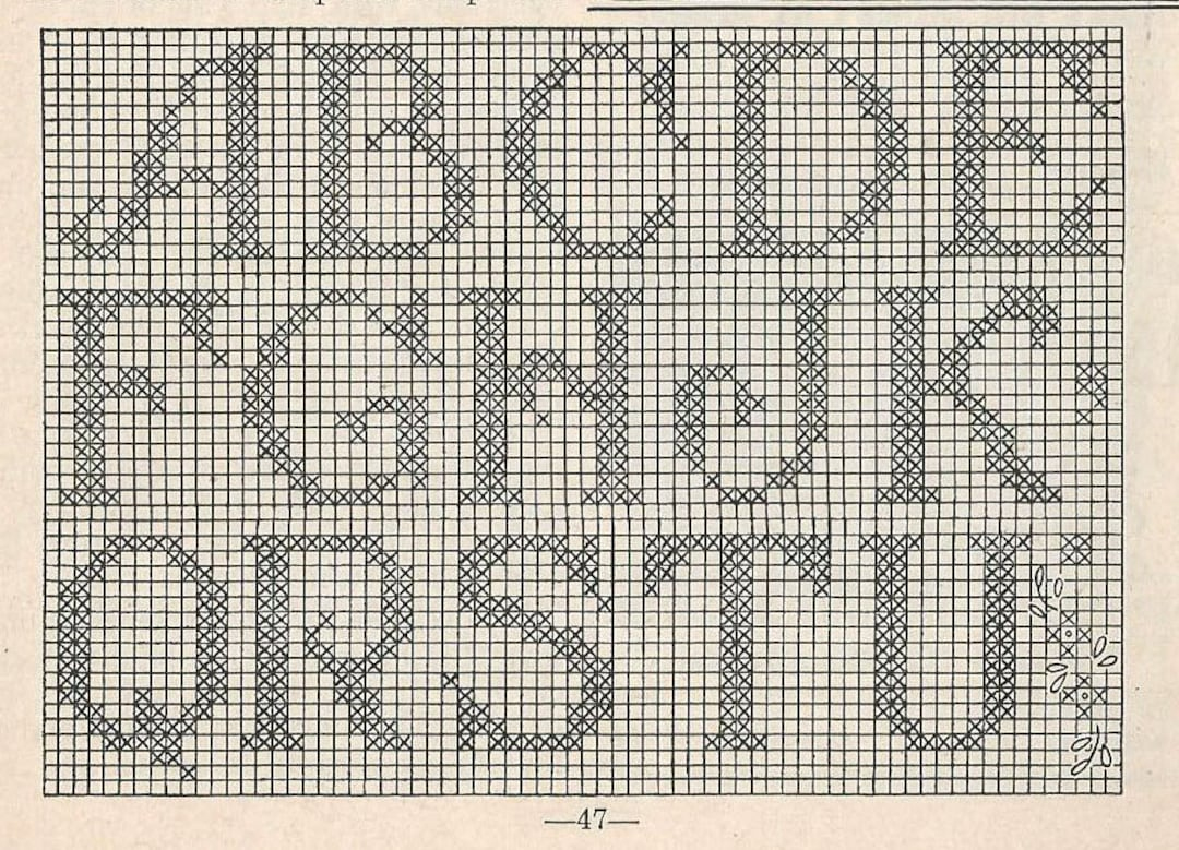 Crochet Initials In Filet Crochet Pattern 5009 Taken From A 1950S inside Filet Crochet Free Printable Crochet Alphabet Patterns