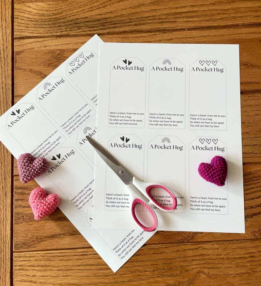 Crochet Pocket Hug Printable - Crochet To Play for Pocket Hug Poem Printable Free