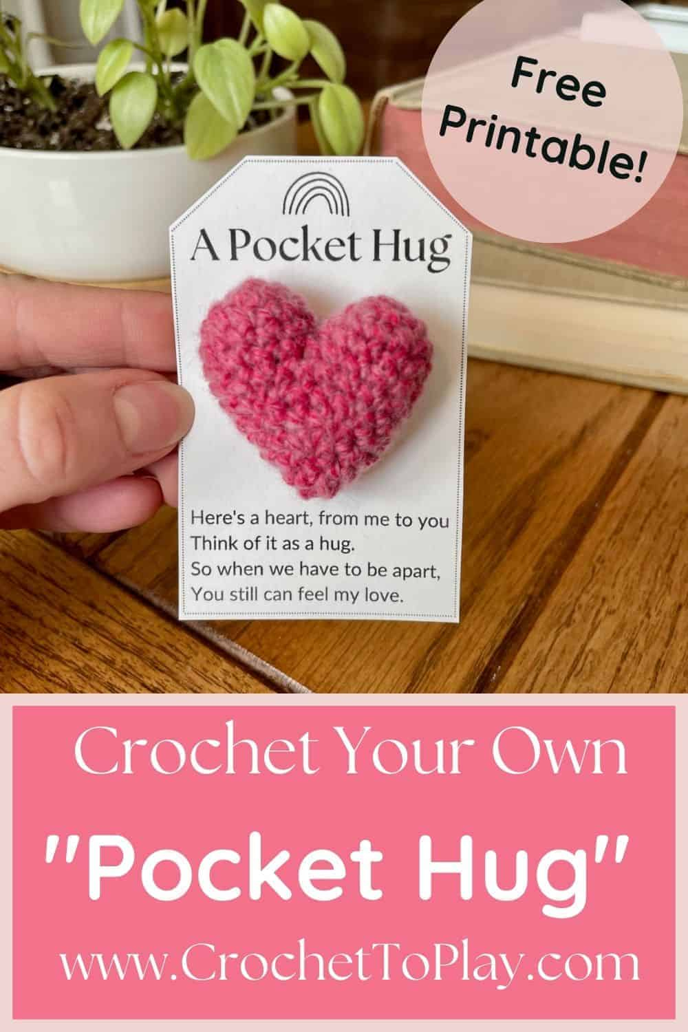 Crochet Pocket Hug Printable - Crochet To Play regarding Free Printable Pocket Hug Cards