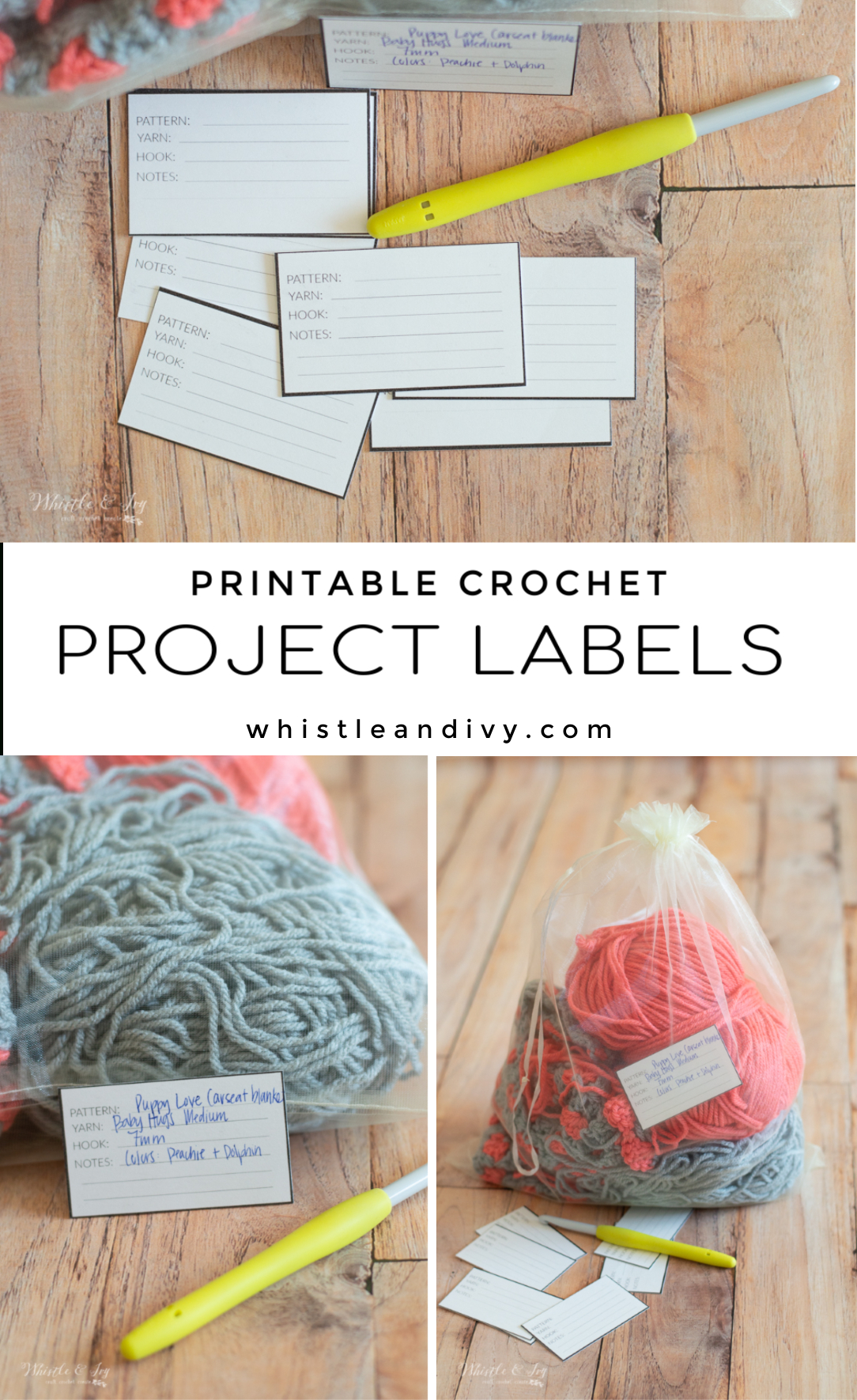 Crochet Project Labels - Free Printable - Whistle And Ivy inside Free Printable Crochet Labels