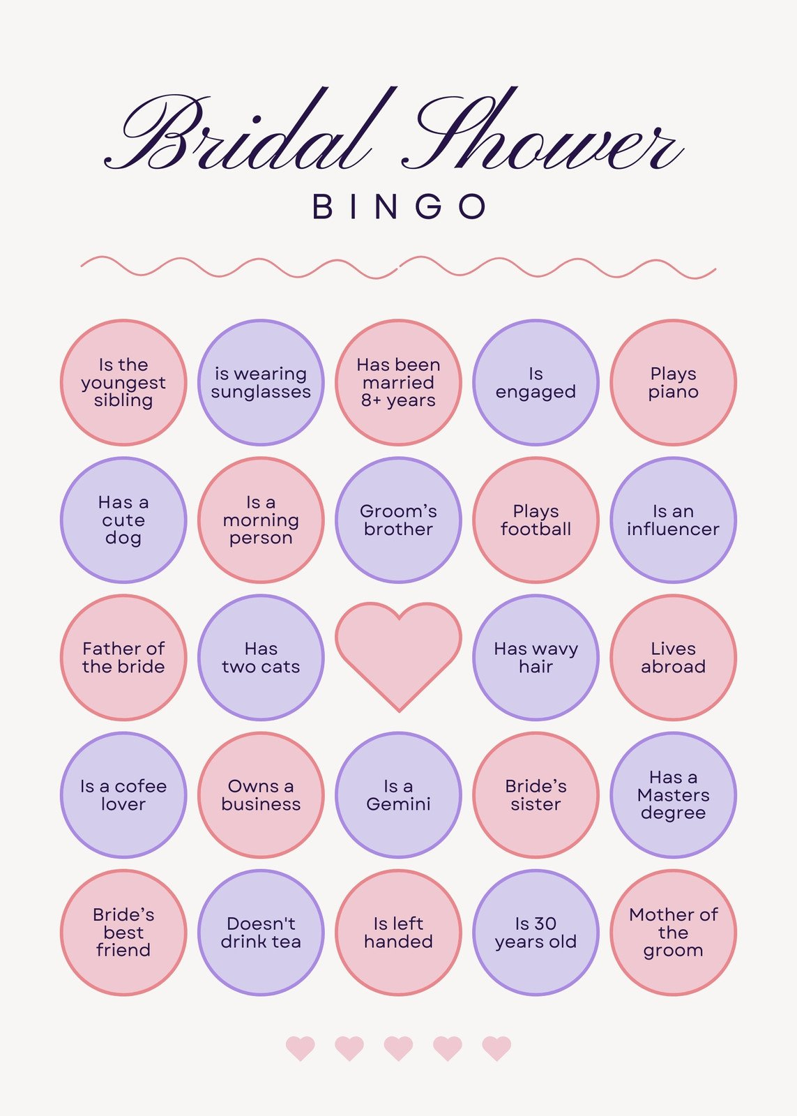 Customize 44+ Bridal Shower Bingo Card Templates Online - Canva in Bridal Shower Bingo Cards Free Printable
