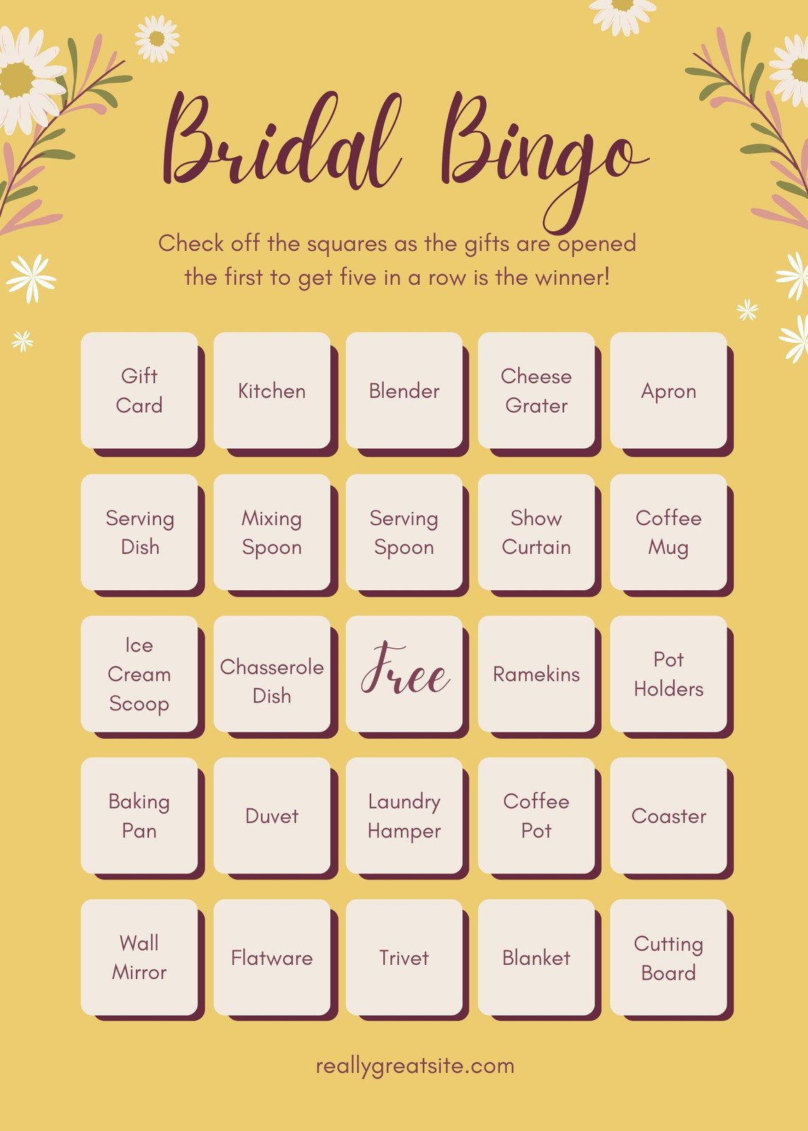 Customize 44+ Bridal Shower Bingo Card Templates Online - Canva with regard to Bridal Shower Bingo Cards Free Printable
