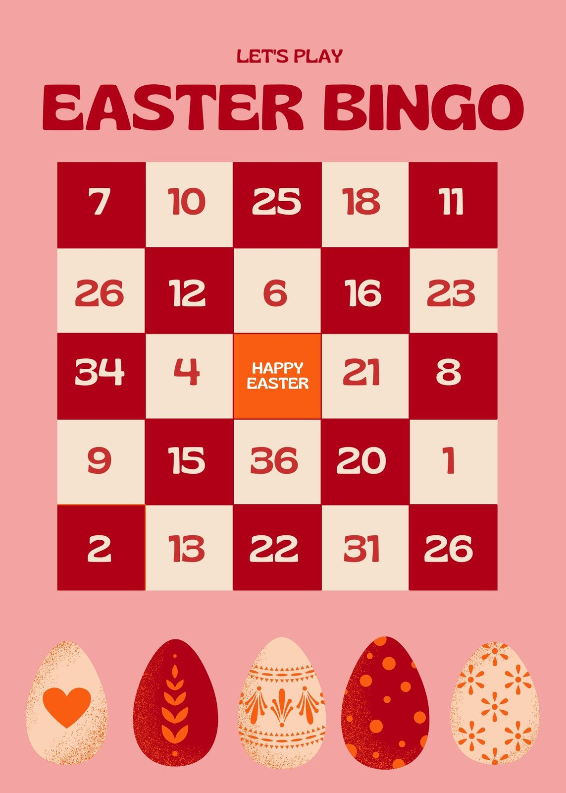 Customize 72+ Easter Bingo Cards Templates Online - Canva pertaining to Free Easter Bingo Cards