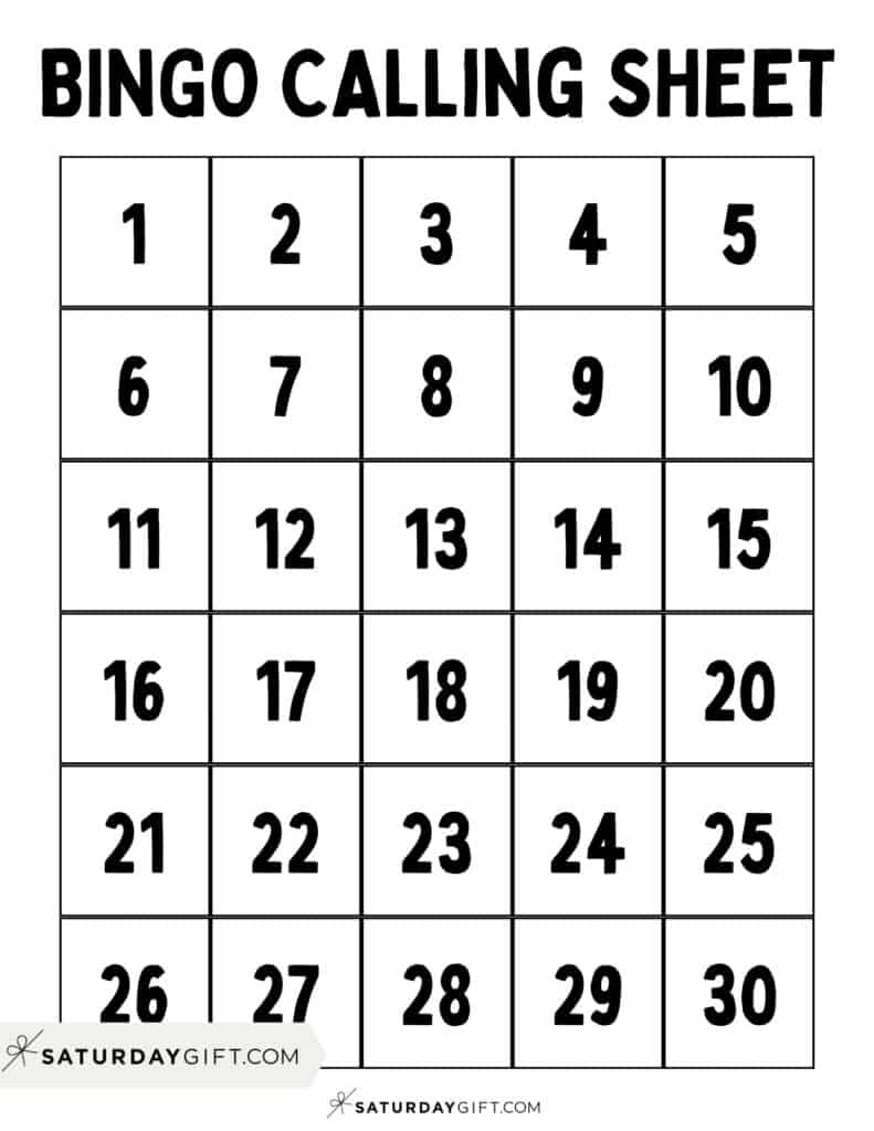 Cute &amp;amp; Free Printable Bingo Cards - 30 Cards + Calling Sheet inside Free Bingo Calling Cards Printable