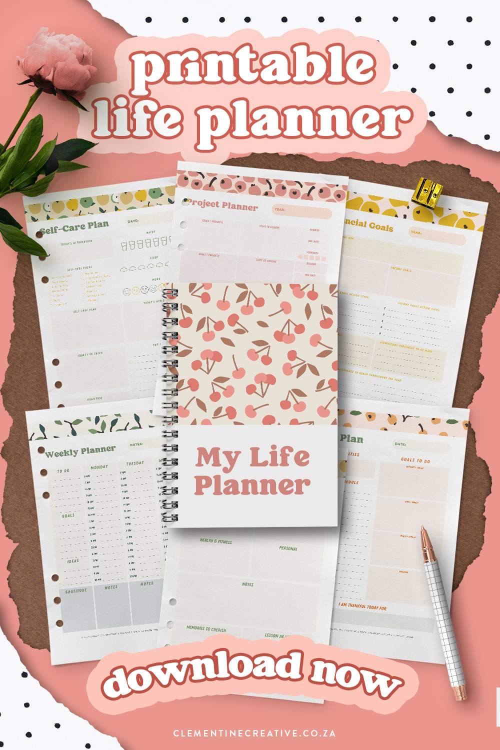 Cute Free Printable Life Planner Pdf To Organize Your Life for Life Planner Printables Free
