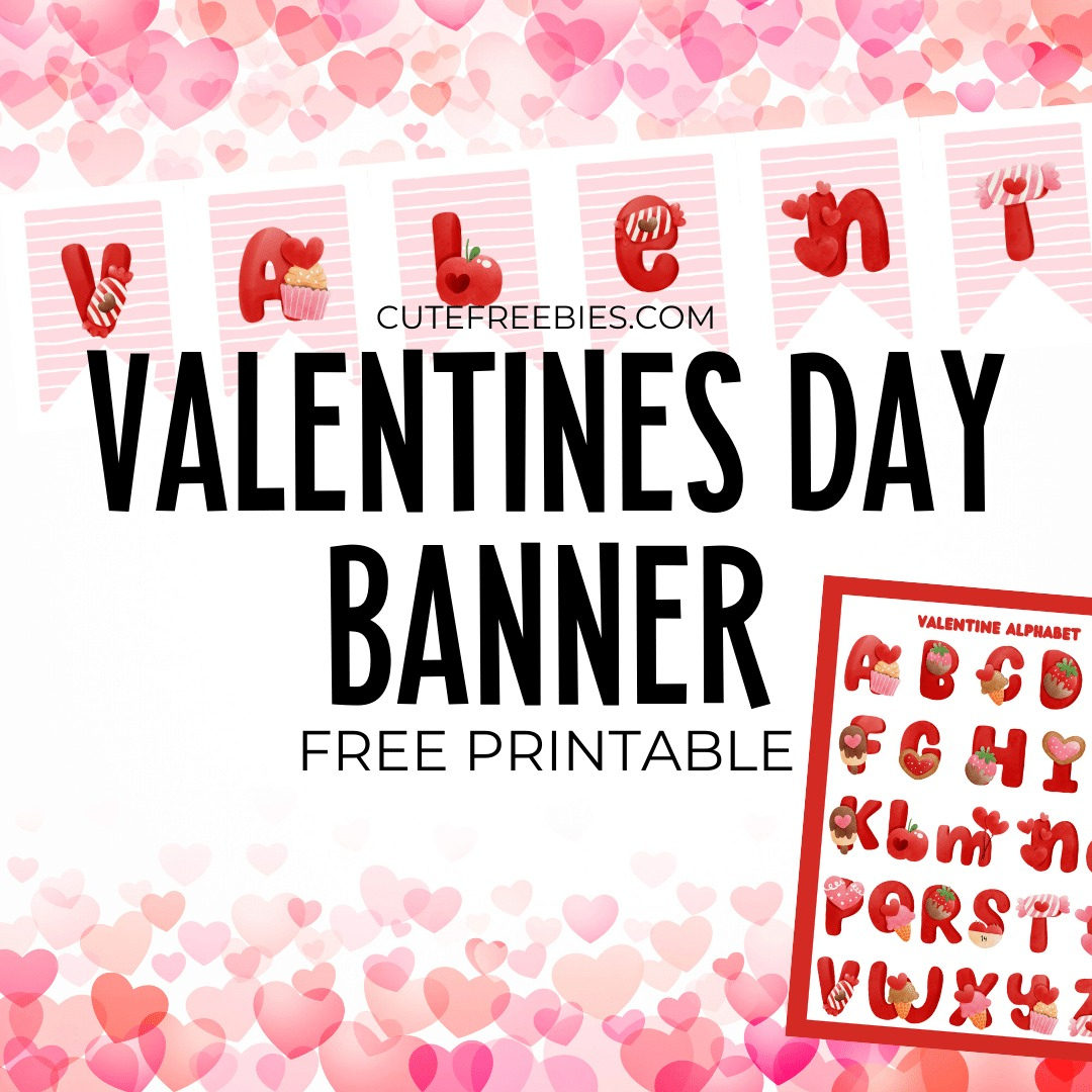 Cute Valentines Day Banner – Free Printable - Cute Freebies For You with regard to Free Valentine Banner Printable