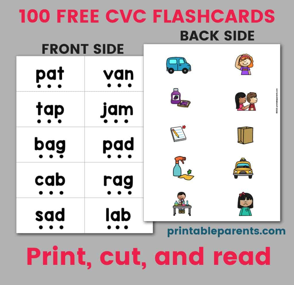 Cvc Words Flashcards Printable - Printable Parents intended for Free Printable Cvc Words