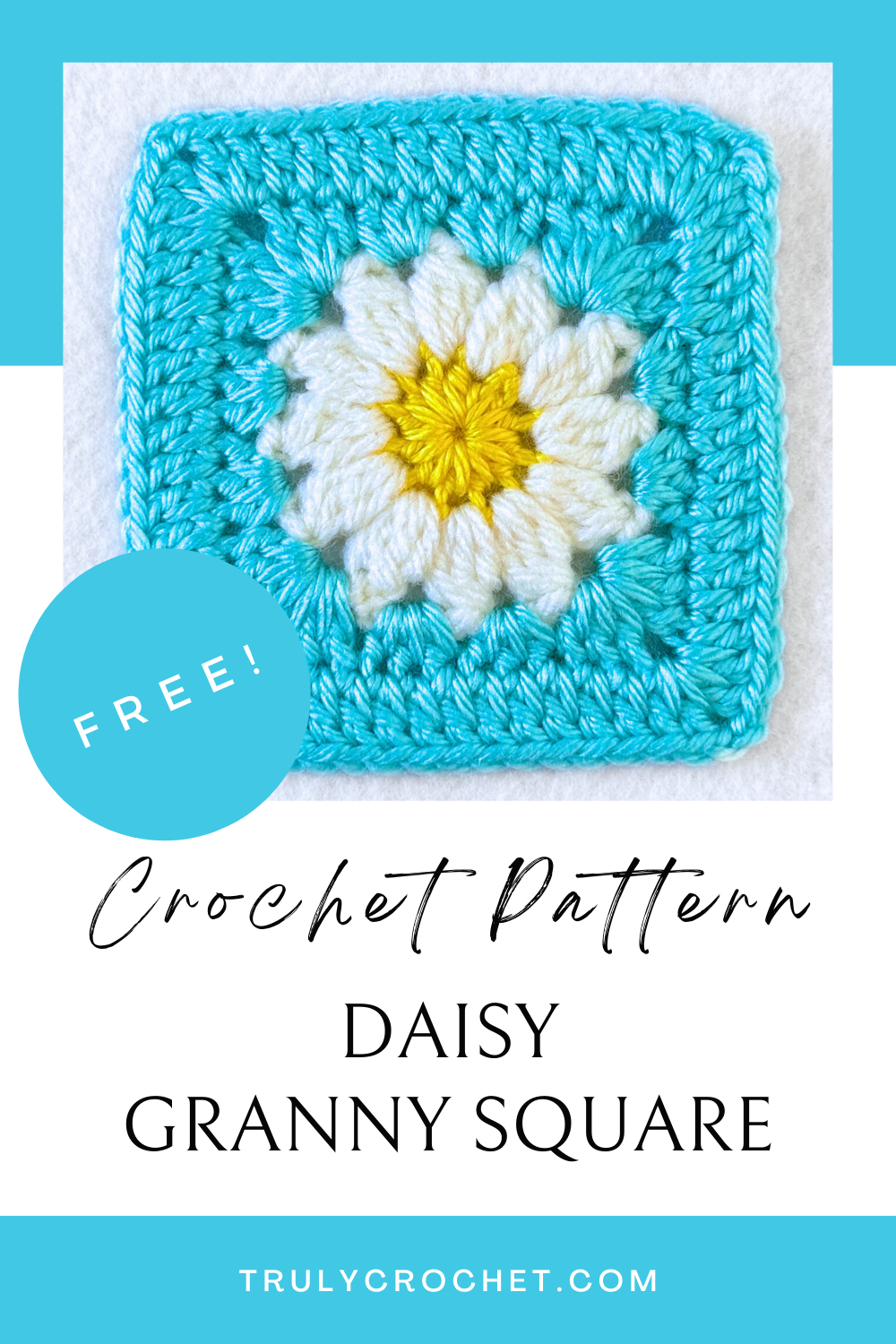 Daisy Granny Square - Free Crochet Pattern - Truly Crochet intended for Free Printable Daisy Granny Square Crochet Pattern