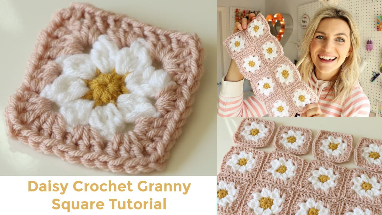 Daisy Granny Square Tutorial within Free Printable Daisy Granny Square Crochet Pattern