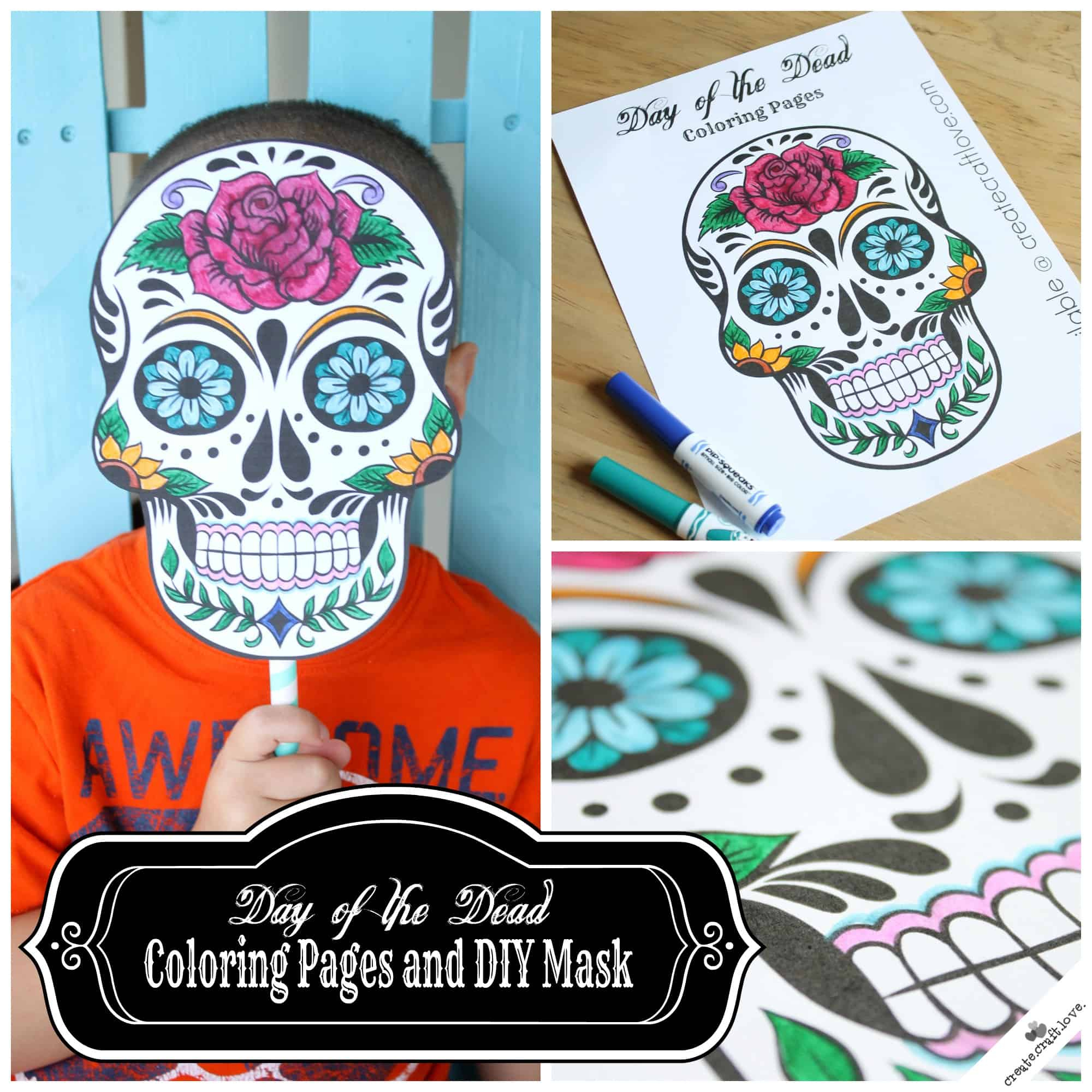 Day Of The Dead Mask Printable in Printable Day of the Dead Mask