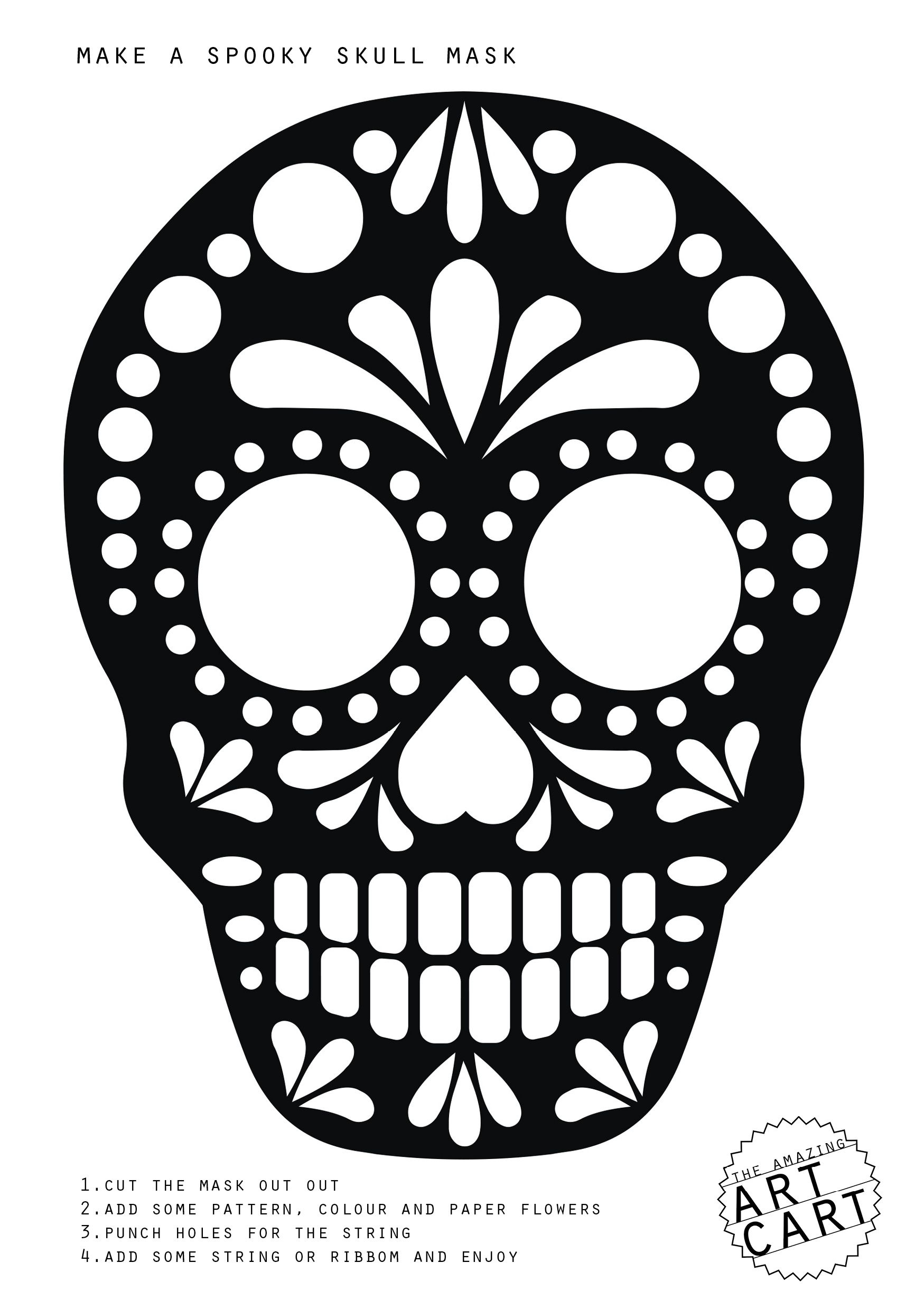 Day Of The Dead Mask Printable with Printable Day Of The Dead Mask