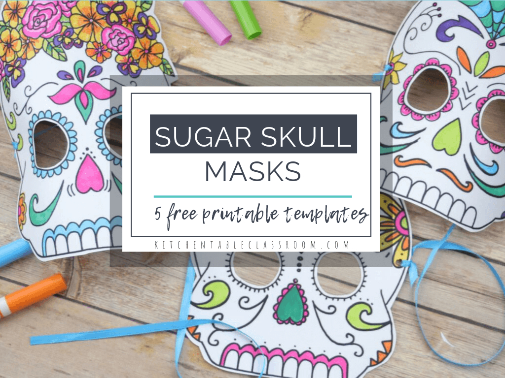 Day Of The Dead Masks- Free Printable Sugar Skull Masks - The inside Printable Day of the Dead Mask