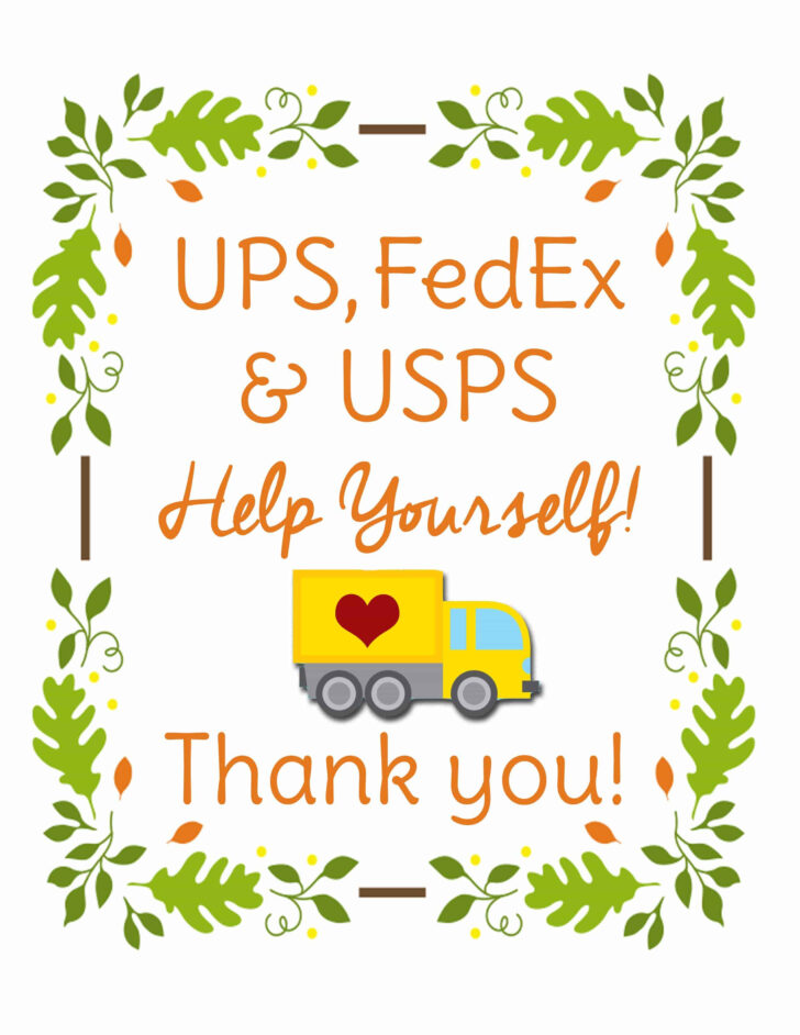 Delivery Driver Treat Sign Free Printable