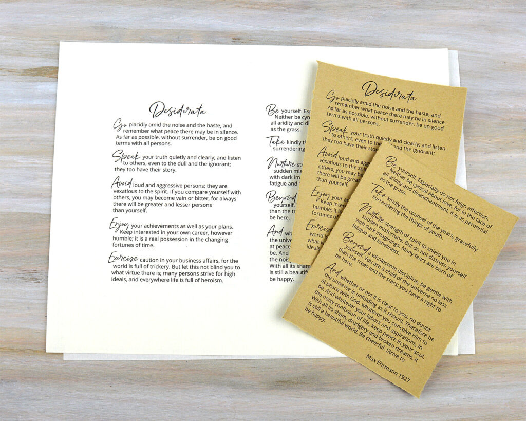 Desiderata - Free Printable Poem For Your Journal Pages with regard to Desiderata Printable Free