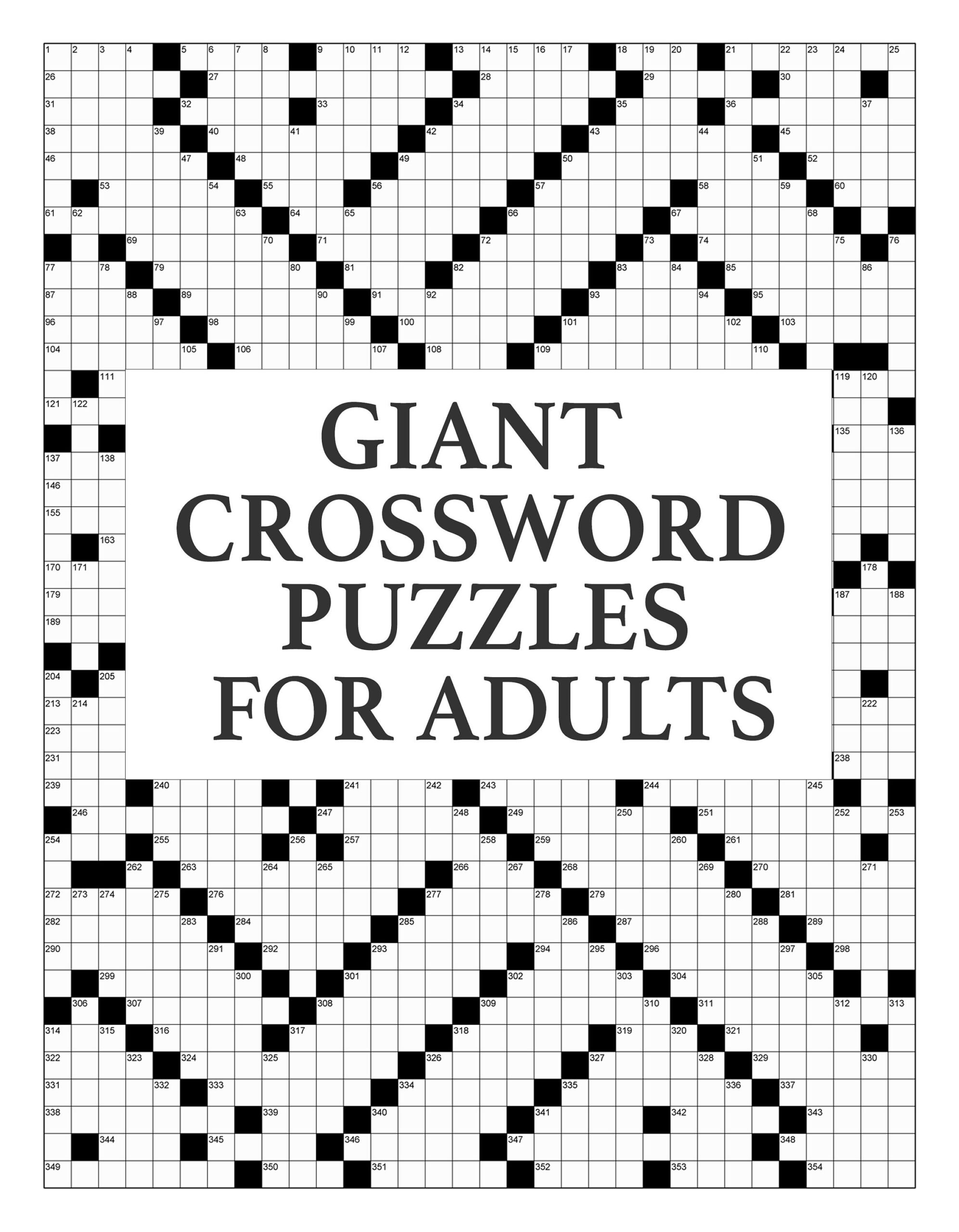 Digital Download 40 Printable Giant Crossword Puzzles For Adults pertaining to Giant Crosswords Printable