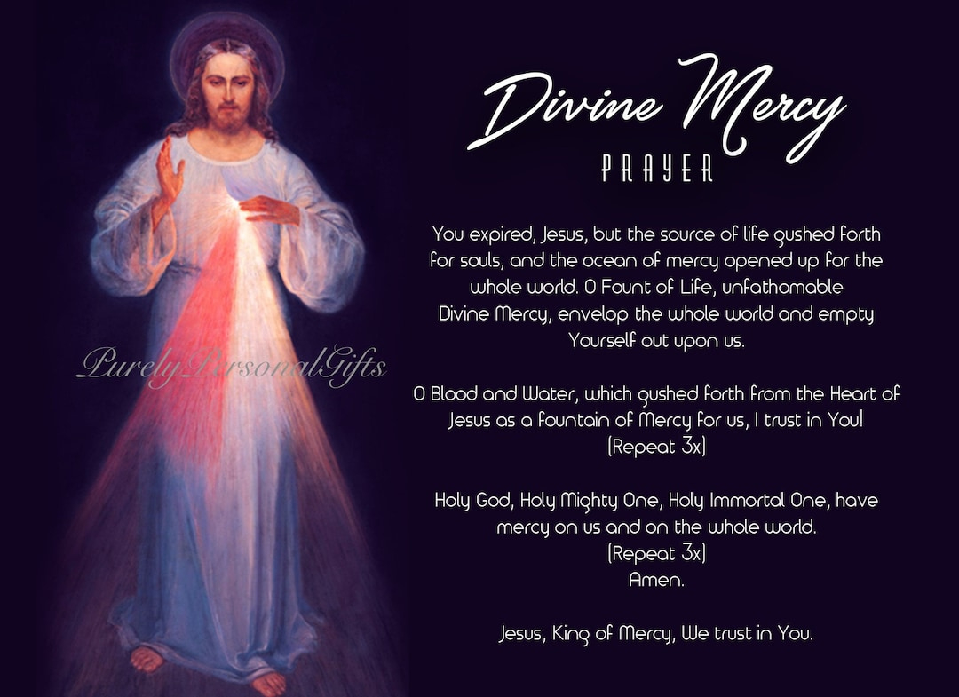 Digital Download Divine Mercy Prayer, Printable Divine Mercy with regard to Printable Divine Mercy Prayer Card