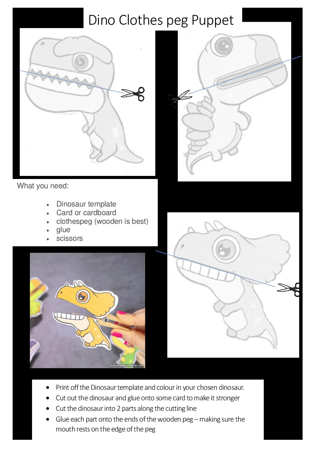 Dino Clothes Peg Puppet | Scouts Ni regarding Free Printable Dinosaur Clothespin Puppets