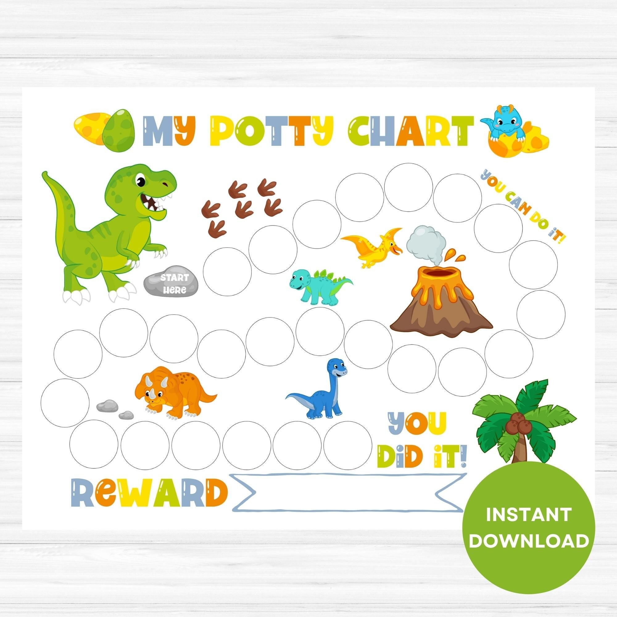 Dinosaur Potty Chart, Printable Potty Training Chart, Boy Sticker within Dinosaur Potty Chart Printable Free