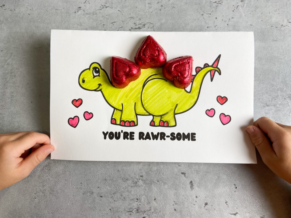 Dinosaur Valentine&amp;#039;S Day Card Craft + Free Printable - Raising within Free Printable Dinosaur Valentines Cards