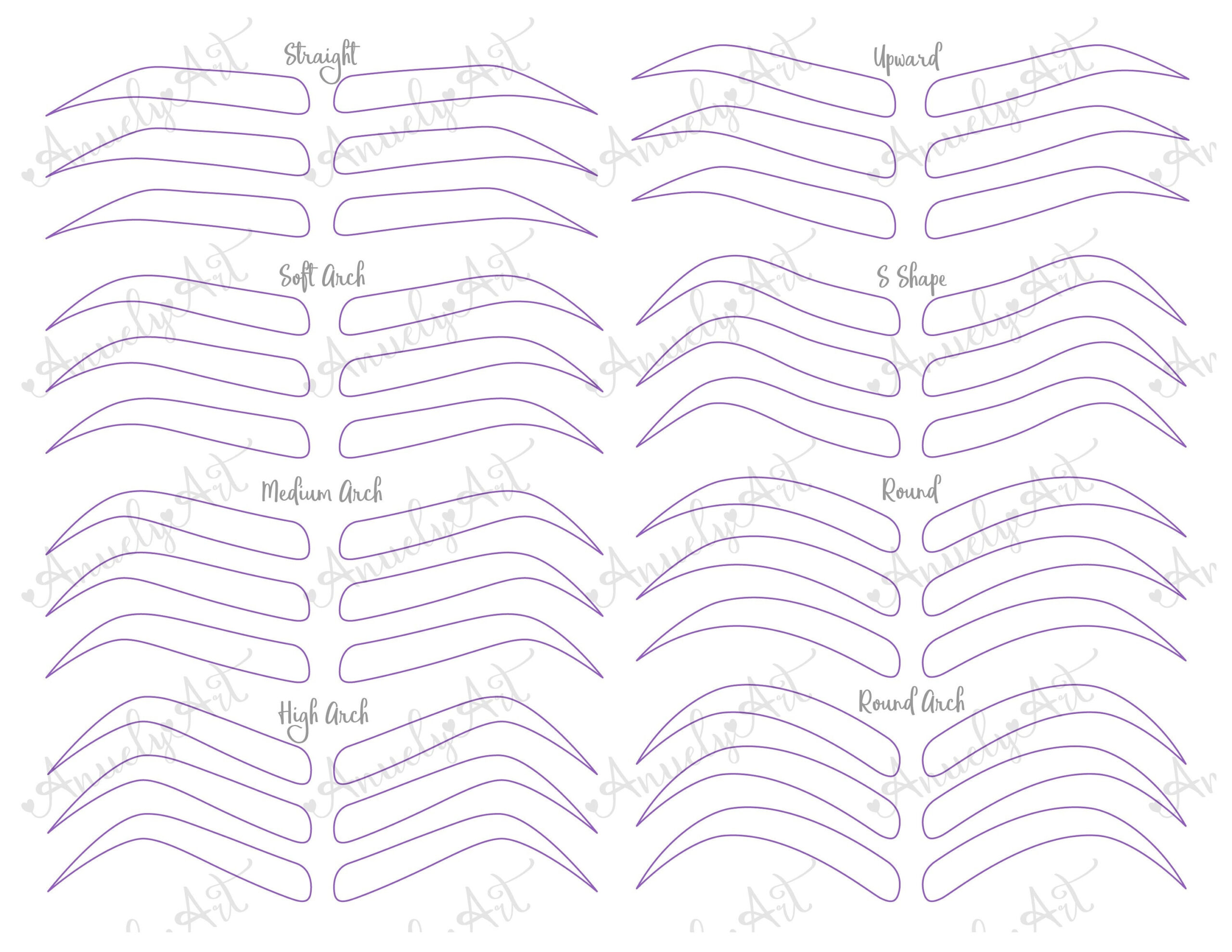 Diy Eyebrow Stencils With Printable Template! : 6 Steps with Free Printable Microblading Practice Sheets