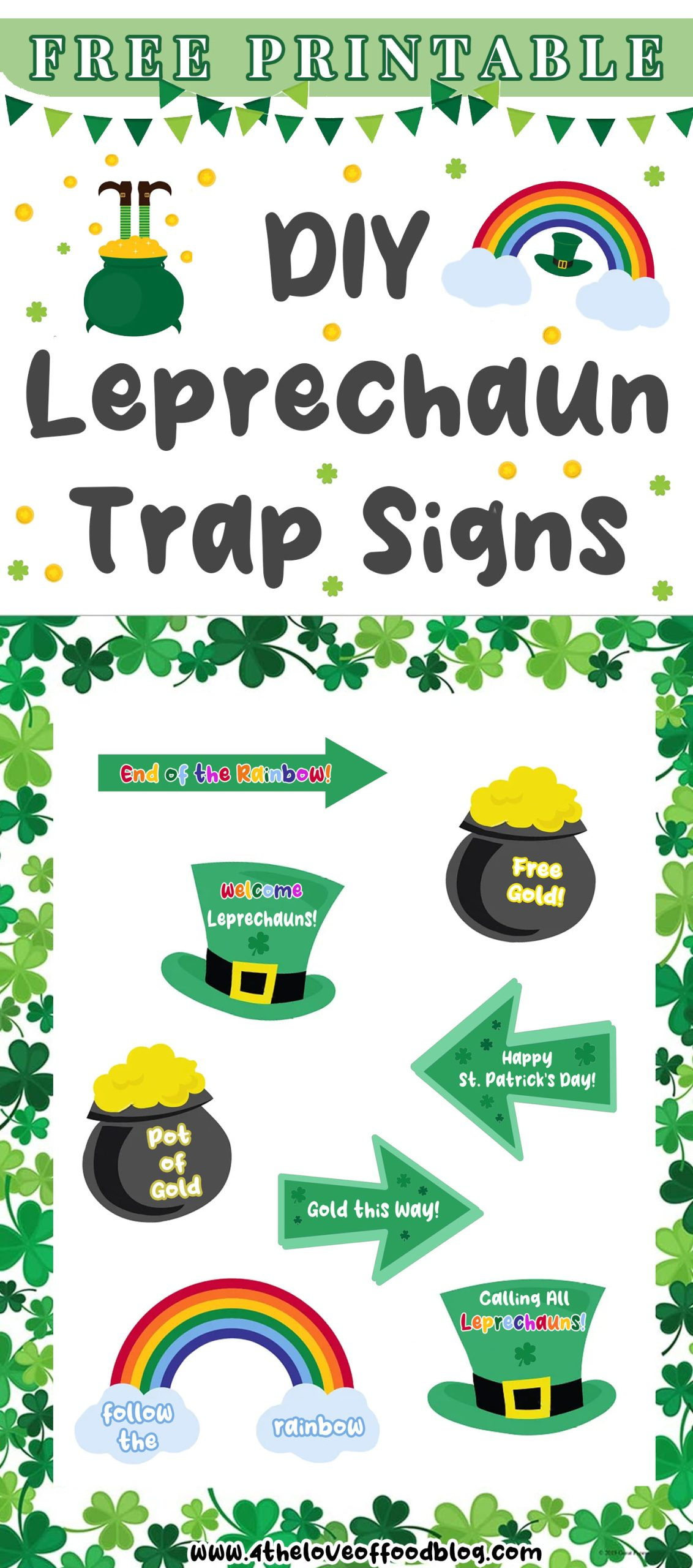Diy Leprechaun Trap Signs | Free St Patrick&amp;#039;S Day Printables - For within Free Leprechaun Trap Printables