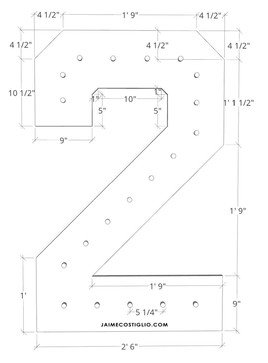 Diy Marquee Numbers - Jaime Costiglio regarding Printable Marquee Number Template Free